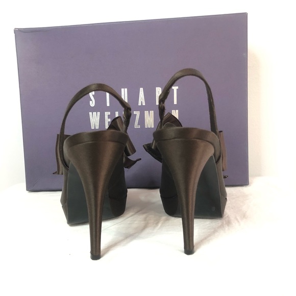 Stuart Weitzman Dorothy Brown Pump Bow Heels 10M - Picture 14 of 17